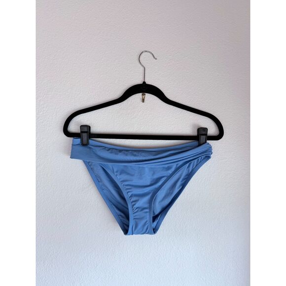 NWT La Blanca Island Goddess Shirred Band Hipster Bikini Bottoms in Chambray 10 - Picture 5 of 12